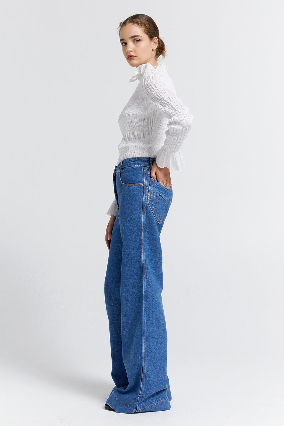 Mod Flared Jeans - Washed Denim