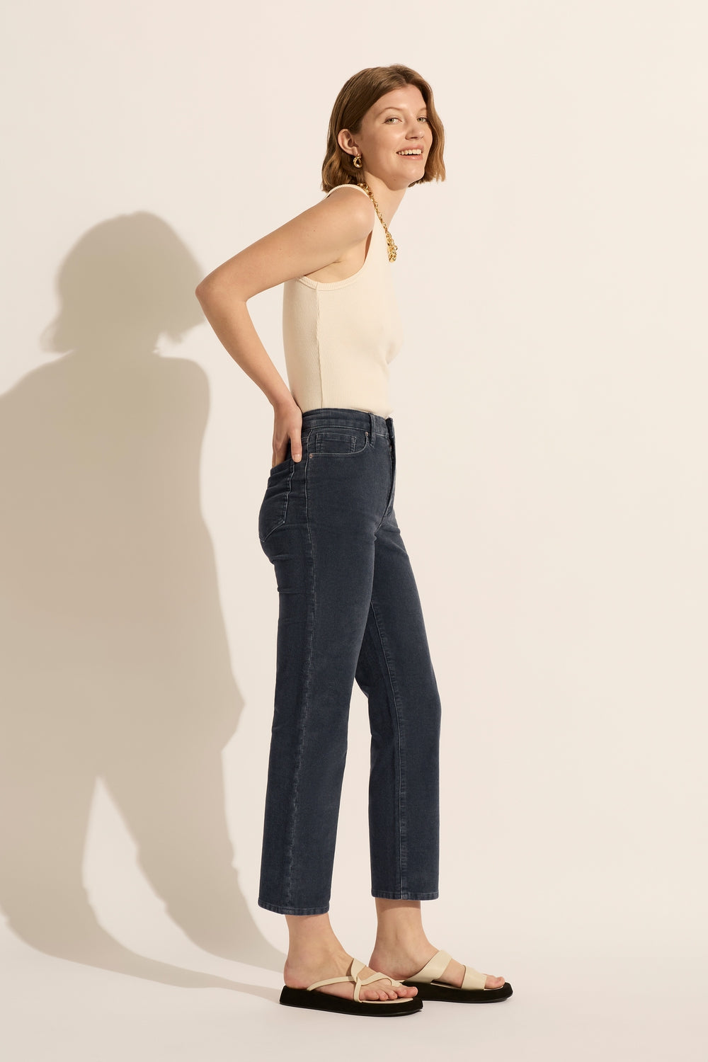 Zoe Straight Leg High Rise Jeans - Smoke | Outland Denim