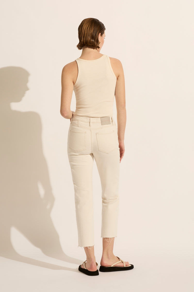 Zoe High Rise Straight Jean - Ecru